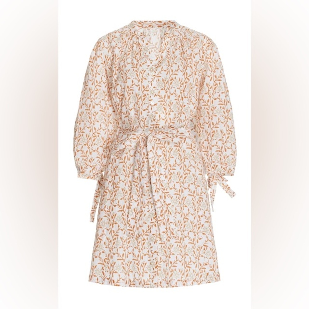 Hannah Artwear Floral Linen Shirt Dress XS